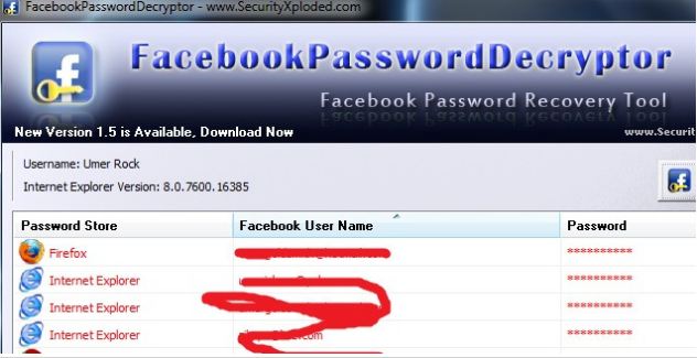 Phần Mềm Hack Facebook Password Decryptor