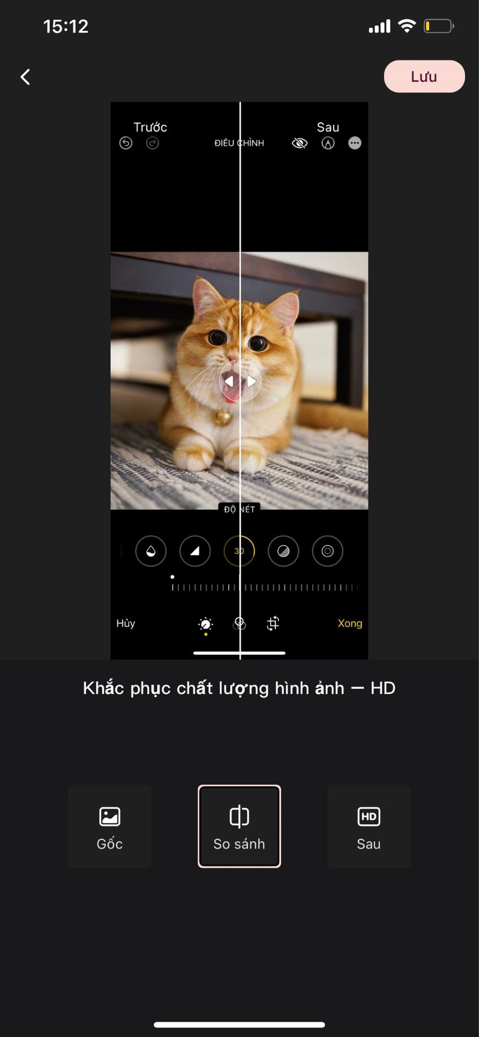 App Wink hỗ trợ người dùng cải thiện chất lượng ảnh rõ nét nhất ở định dạng HD